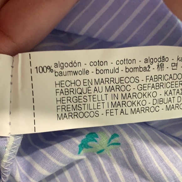 NWT Zara Striped Printed Button Down Shirt Size XS - Picture 8 of 9